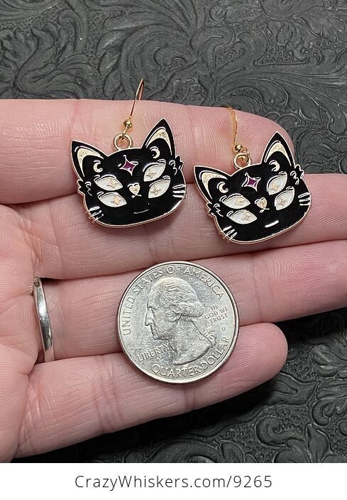 Halloween Black Cat Face Witchy Earrings - #pMzkbZ1flU4-4