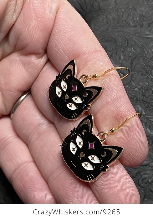 Halloween Black Cat Face Witchy Earrings - #pMzkbZ1flU4-3