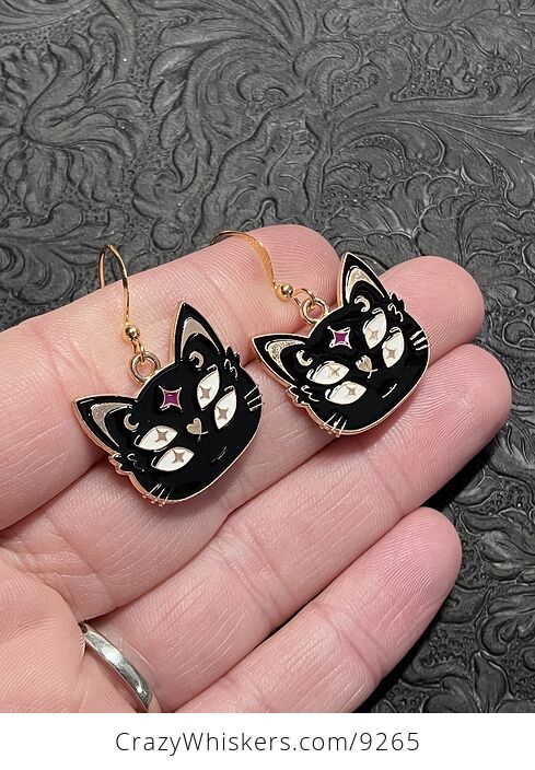 Halloween Black Cat Face Witchy Earrings - #pMzkbZ1flU4-2