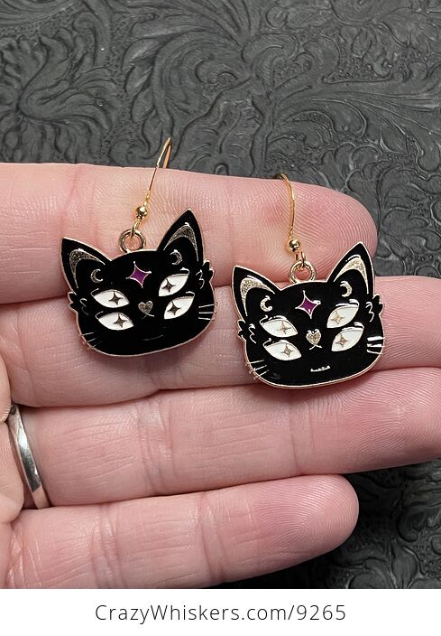 Halloween Black Cat Face Witchy Earrings - #pMzkbZ1flU4-1