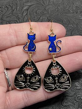 Halloween Black Cat Ouija Planchette and Celestial Kitty Witchy Earrings #NgsoSgnfqUI