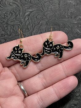 Halloween Celestial Black Cat Witchy Earrings #zehZRNtNjsk