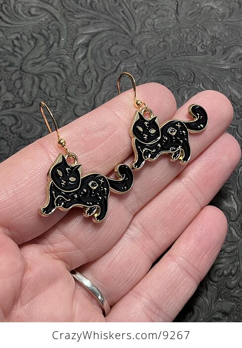 Halloween Celestial Black Cat Witchy Earrings - #zehZRNtNjsk-2