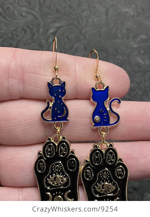 Halloween Witchy Black Cat Mystical Celestial Kitty Earrings - #4800eC3lHrQ-3