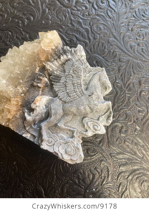 Hand Carved Crystal Stone Pegasus Figurine - #9SYn9vKaOnE-4