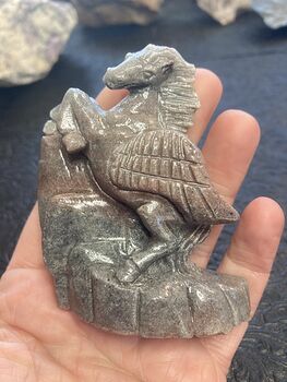 Hand Carved Crystal Stone Pegasus Quartzite Figurine #pefdixIvk0Y