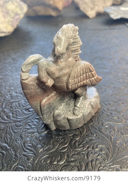 Hand Carved Crystal Stone Pegasus Quartzite Figurine - #pefdixIvk0Y-6