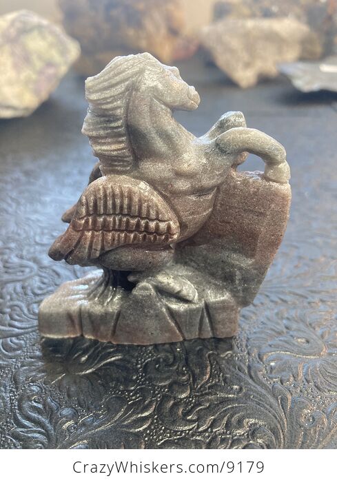 Hand Carved Crystal Stone Pegasus Quartzite Figurine - #pefdixIvk0Y-3