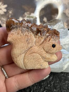 Hand Carved Crystal Stone Squirrel Figurine #57ymDxG5Je4