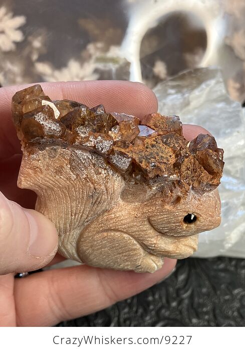 Hand Carved Crystal Stone Squirrel Figurine - #57ymDxG5Je4-2