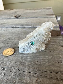 Hand Carved Rock Crystal with a Dragon Eye Figurine #8p4G1ZWSBsQ