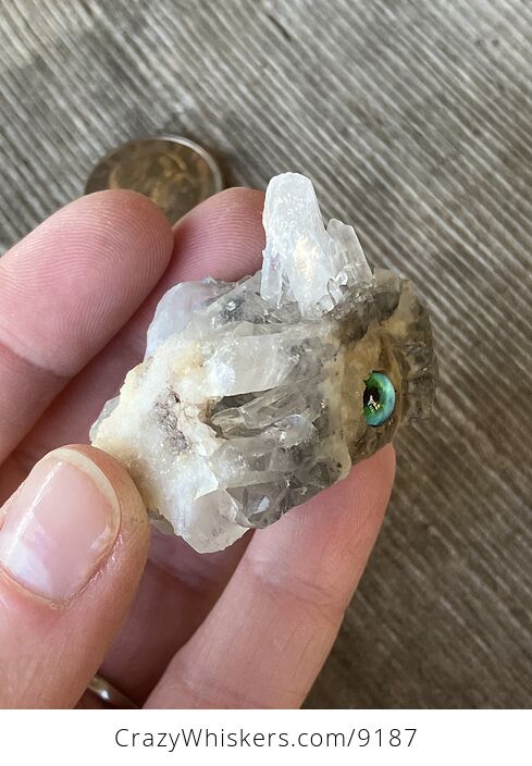 Hand Carved Rock Crystal with a Dragon Eye Figurine - #6tuvs8YmCSg-4