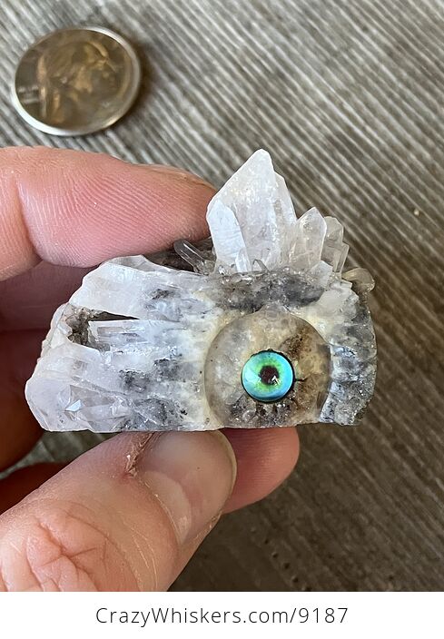 Hand Carved Rock Crystal with a Dragon Eye Figurine - #6tuvs8YmCSg-1