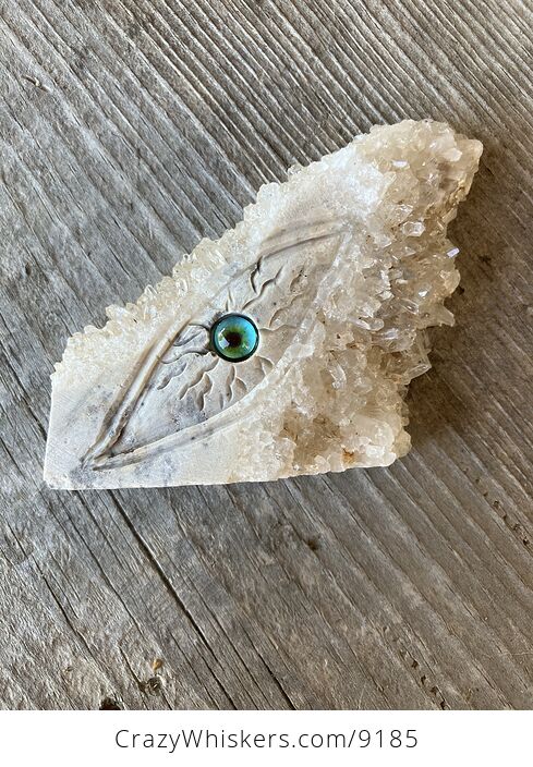 Hand Carved Rock Crystal with a Dragon Eye Figurine - #8p4G1ZWSBsQ-3