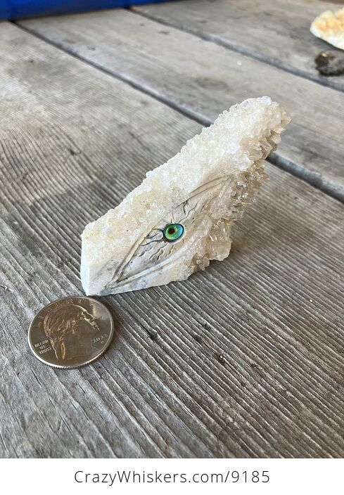 Hand Carved Rock Crystal with a Dragon Eye Figurine - #8p4G1ZWSBsQ-2