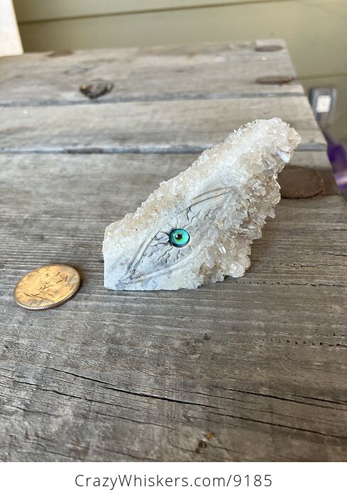 Hand Carved Rock Crystal with a Dragon Eye Figurine - #8p4G1ZWSBsQ-1