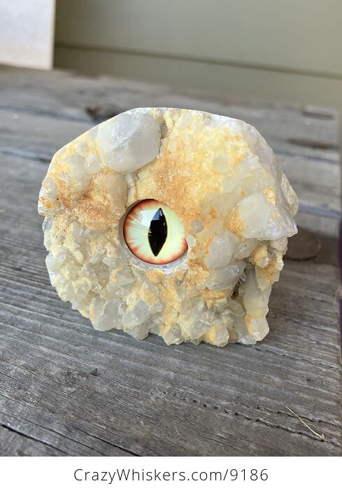 Hand Carved Rock Crystal with a Dragon Eye Figurine - #B16czdRDujk-3