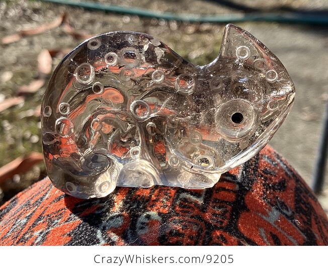 Hand Carved Smoky Quartz Stone Chameleon Lizard Crystal Figurine - #tjytShXof9w-2