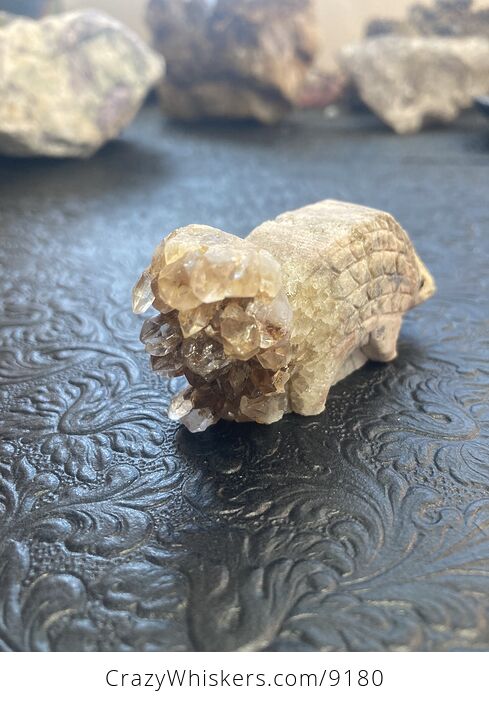 Hand Carved Stone Armadillo or Anteater Crystal Figurine - #juVeSDMSZRo-3
