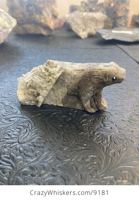 Hand Carved Stone Bear Crystal Figurine - #Kryr6z17JlY-2