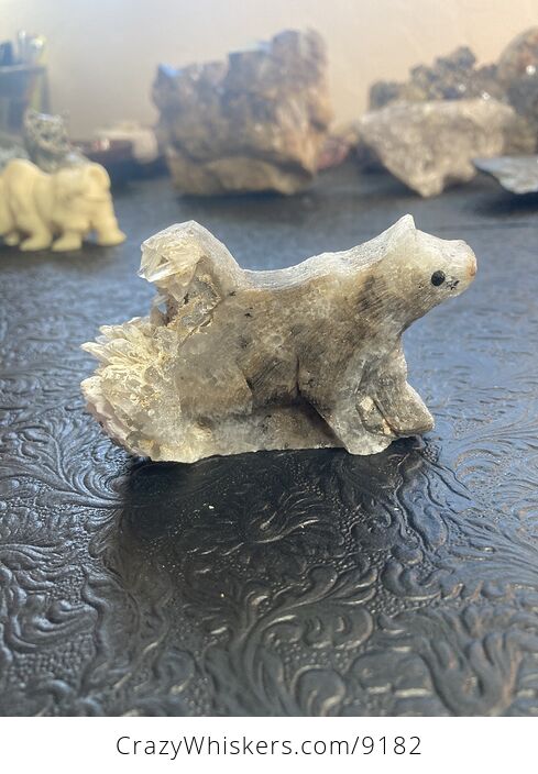 Hand Carved Stone Bear Crystal Figurine - #Y9gw4VcM2lw-3