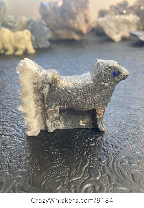 Hand Carved Stone Dog Crystal Figurine - #9NvEBh27nVo-1