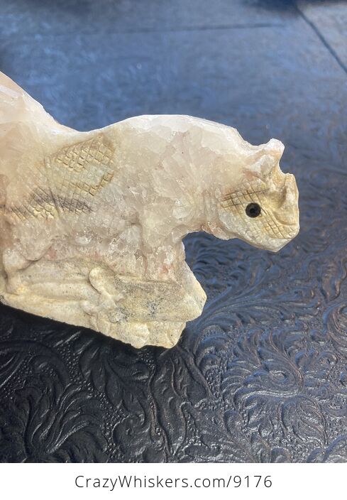 Hand Carved Stone Rhinoceros Crystal Figurine - #nX6NZBjusZ4-6