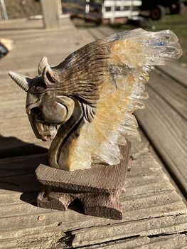 Hand Carved Unicorn Head in Crystal Stone #1p7UMLnQqtc