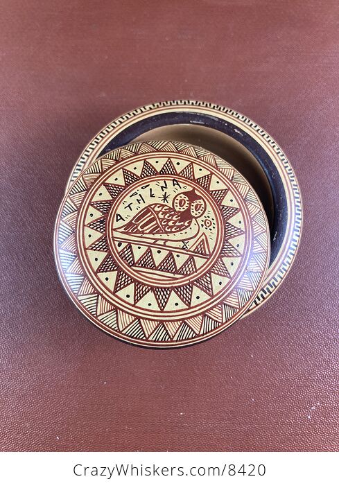 Hand Painted Artifact Replica Athena Geometric Period 600 Bc Owl Trinket Box - #gPdZqRVepa0-7