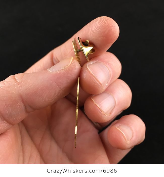 Hanging Gold Toned Dog Brooch Pin Jewelry - #BOIPCykAxNM-2