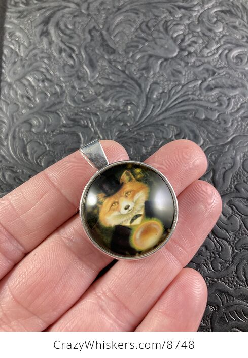 Hipster Fox and Crystal Ball Halloween Pendant Jewelry Necklace - #6l0ksMMSyP4-2