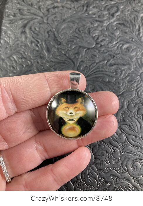 Hipster Fox and Crystal Ball Halloween Pendant Jewelry Necklace - #6l0ksMMSyP4-1