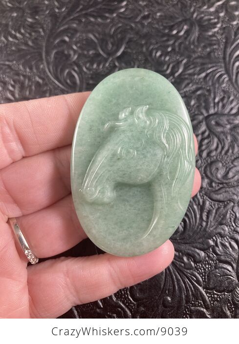 Horse Carved Mini Art Green Aventurine Stone Pendant Cabochon Jewelry - #y3pvZklqm5s-4