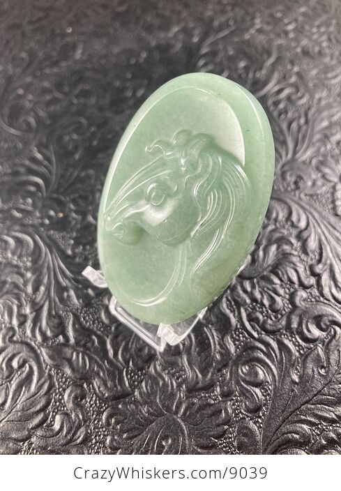 Horse Carved Mini Art Green Aventurine Stone Pendant Cabochon Jewelry - #y3pvZklqm5s-2
