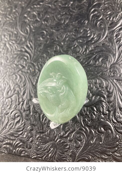 Horse Carved Mini Art Green Aventurine Stone Pendant Cabochon Jewelry - #y3pvZklqm5s-3