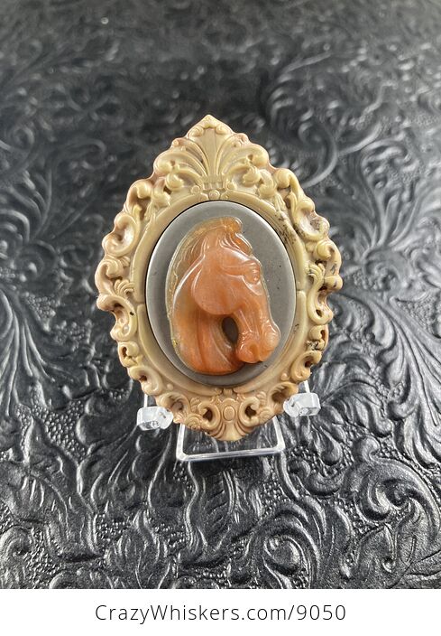 Horse Carved Mini Art Stone Pendant Cabochon Jewelry - #M11byfXCsnM-1