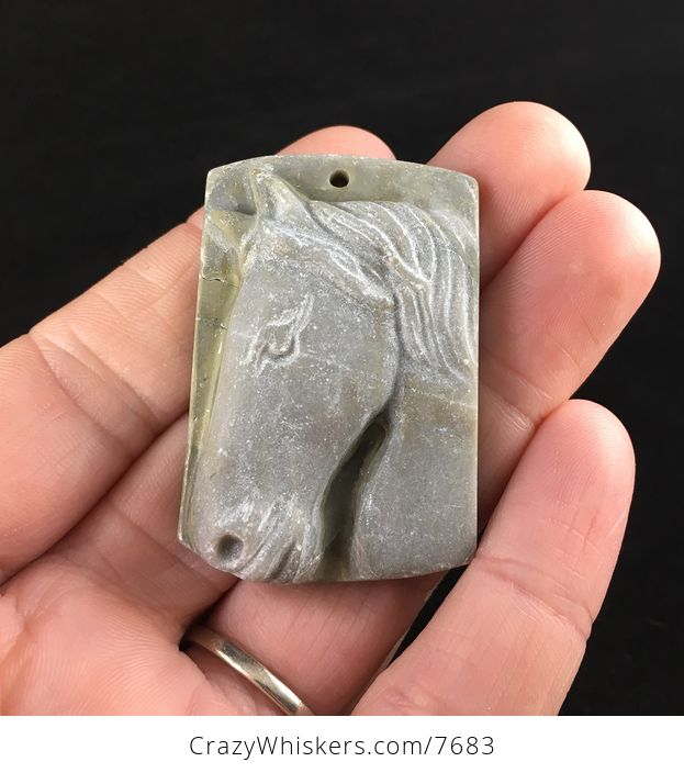 Horse Carved Ribbon Jasper Stone Pendant Jewelry - #GMbx4h10kfg-1