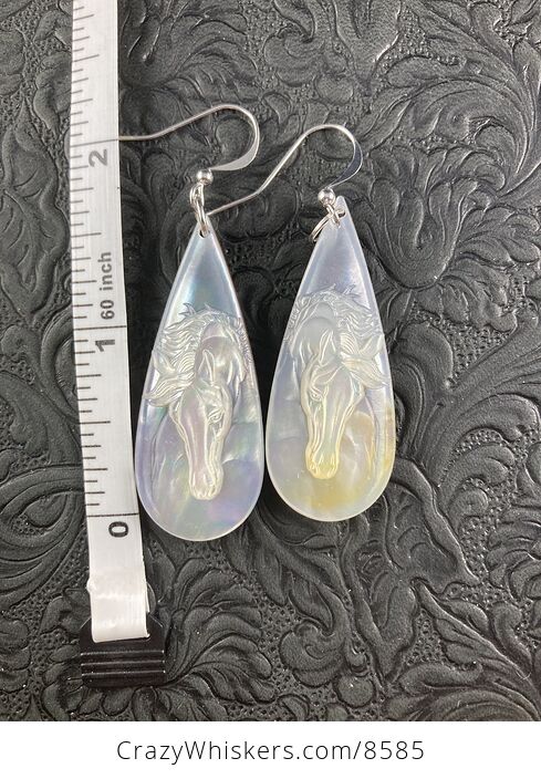 Horse Mother of Pearl and Jasper Earrings Jewelry - #7VAgNtRhS8c-2