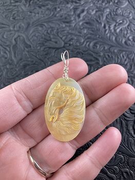 Horse Mother of Pearl Carved and Jewelry Pendant #aKlex0ESuQU