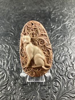 Kitty Cat Carved Mini Art Jasper Stone Pendant Cabochon Jewelry #gAcZgVu308g