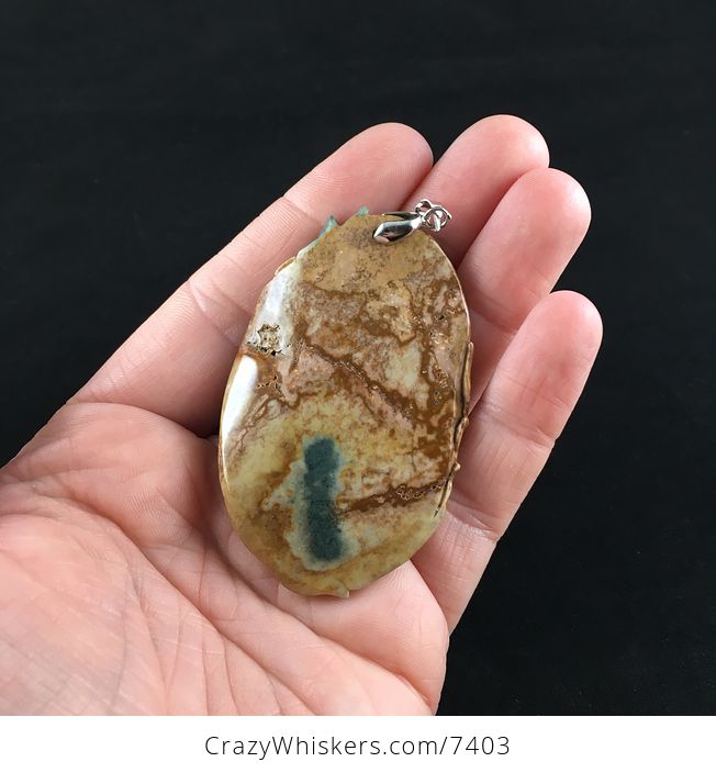 Kitty Cat Carved Succor Creek Jasper Stone Pendant Jewelry - #vl6aKO3ugMQ-6