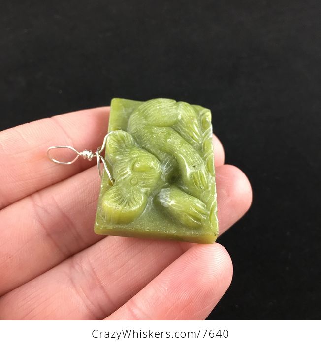 Koala Carved Lemon Jade Stone Pendant Jewelry - #3P2k9rhrbtE-4