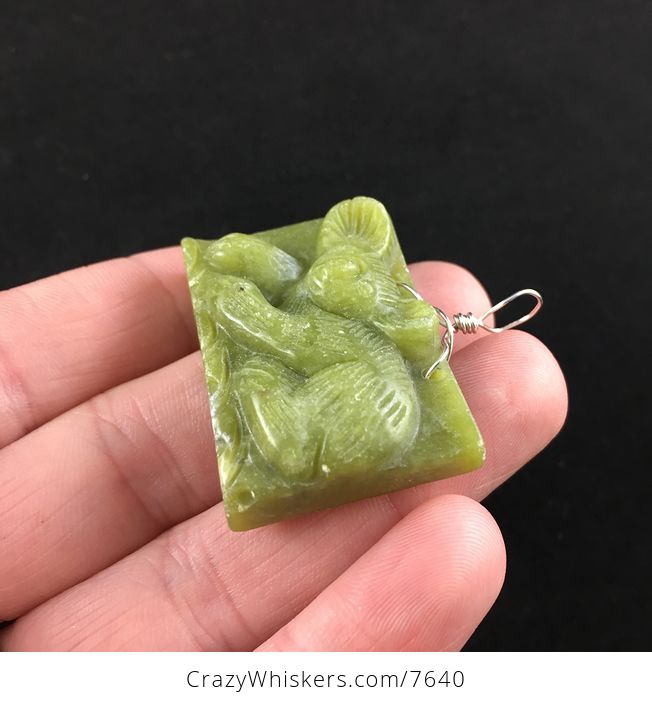 Koala Carved Lemon Jade Stone Pendant Jewelry - #3P2k9rhrbtE-3