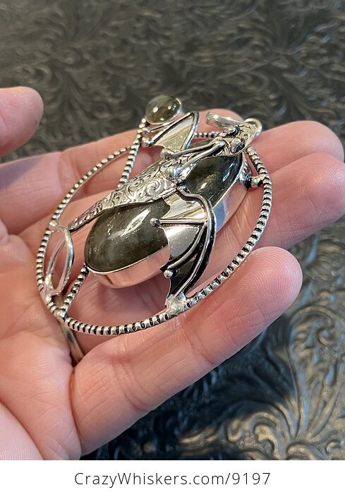 Labradorite Dragon Charm Pendant Stone Crystal Jewelry - #hUHptplTKsY-3