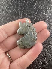 Labradorite Stone Unicorn Pendant Necklace Jewelry #17VceIu5k08