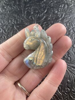 Labradorite Stone Unicorn Pendant Necklace Jewelry #lshMmz1ZyIg
