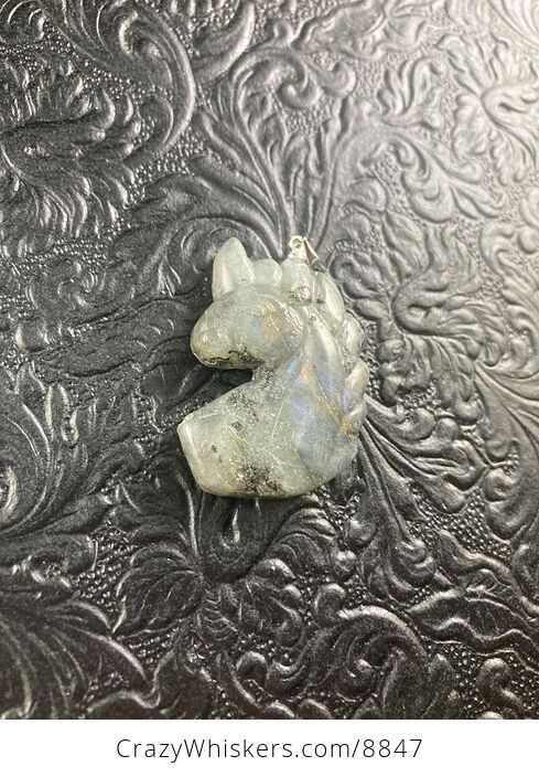 Labradorite Stone Unicorn Pendant Necklace Jewelry - #17VceIu5k08-5