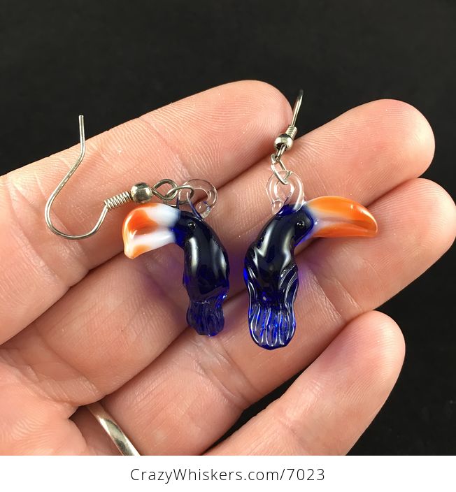 Lampwork Glass Toucan Bird Earrings - #1gdECfgHWJU-2