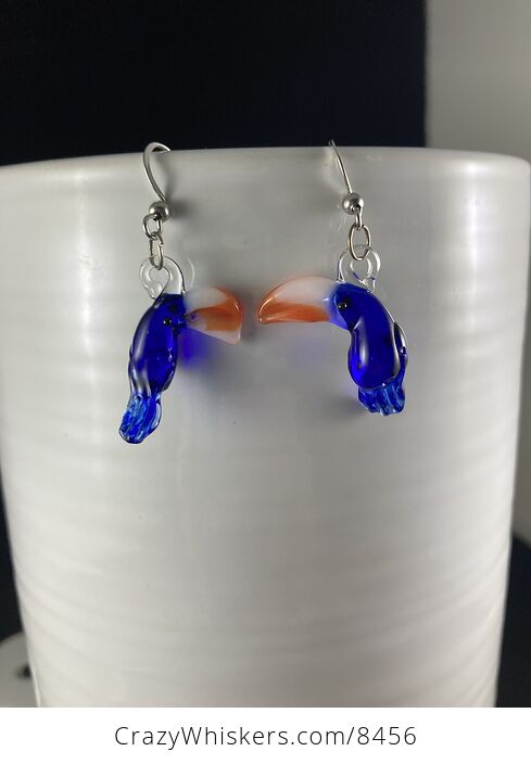 Lampwork Glass Toucan Bird Earrings - #QCjAo4xhkLk-2