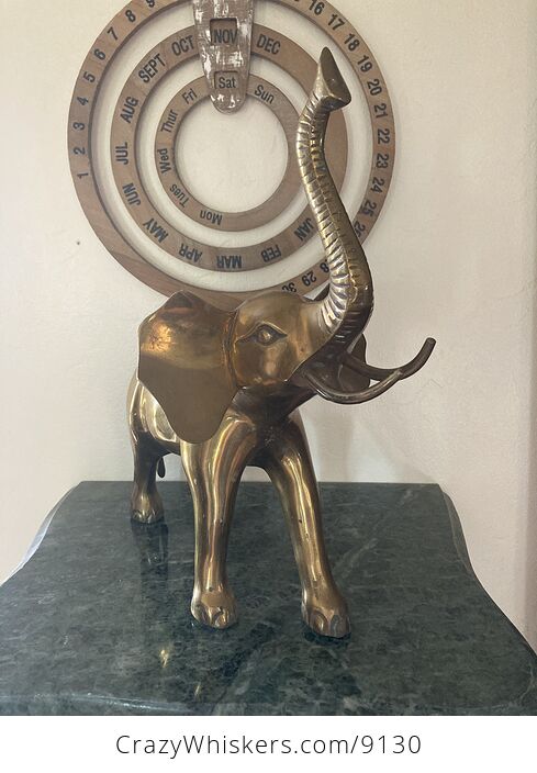 Large Brass Elephant Statue - #fNYzuICHV54-12